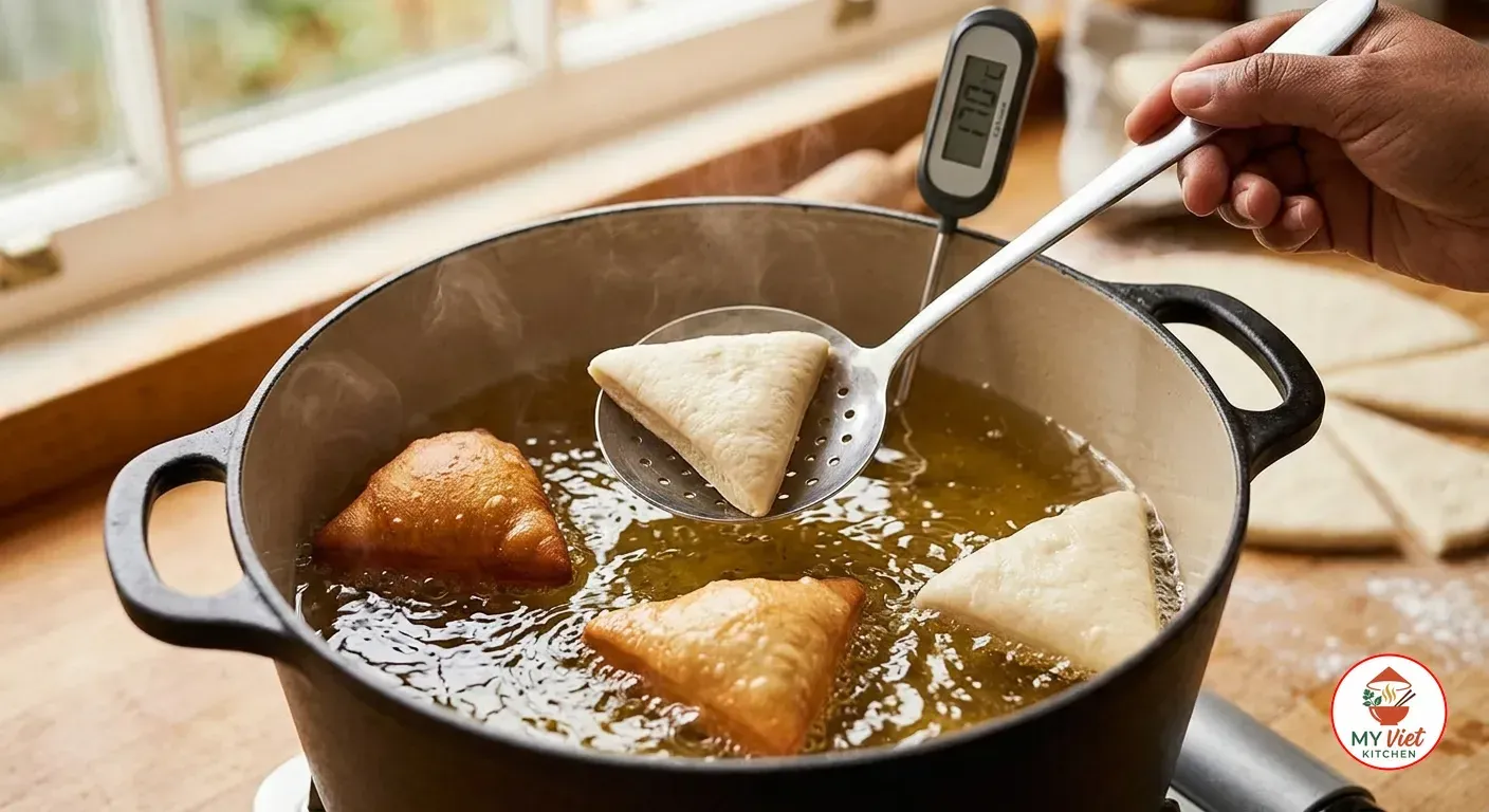 Step 3- Fry the Mandazi Until Golden