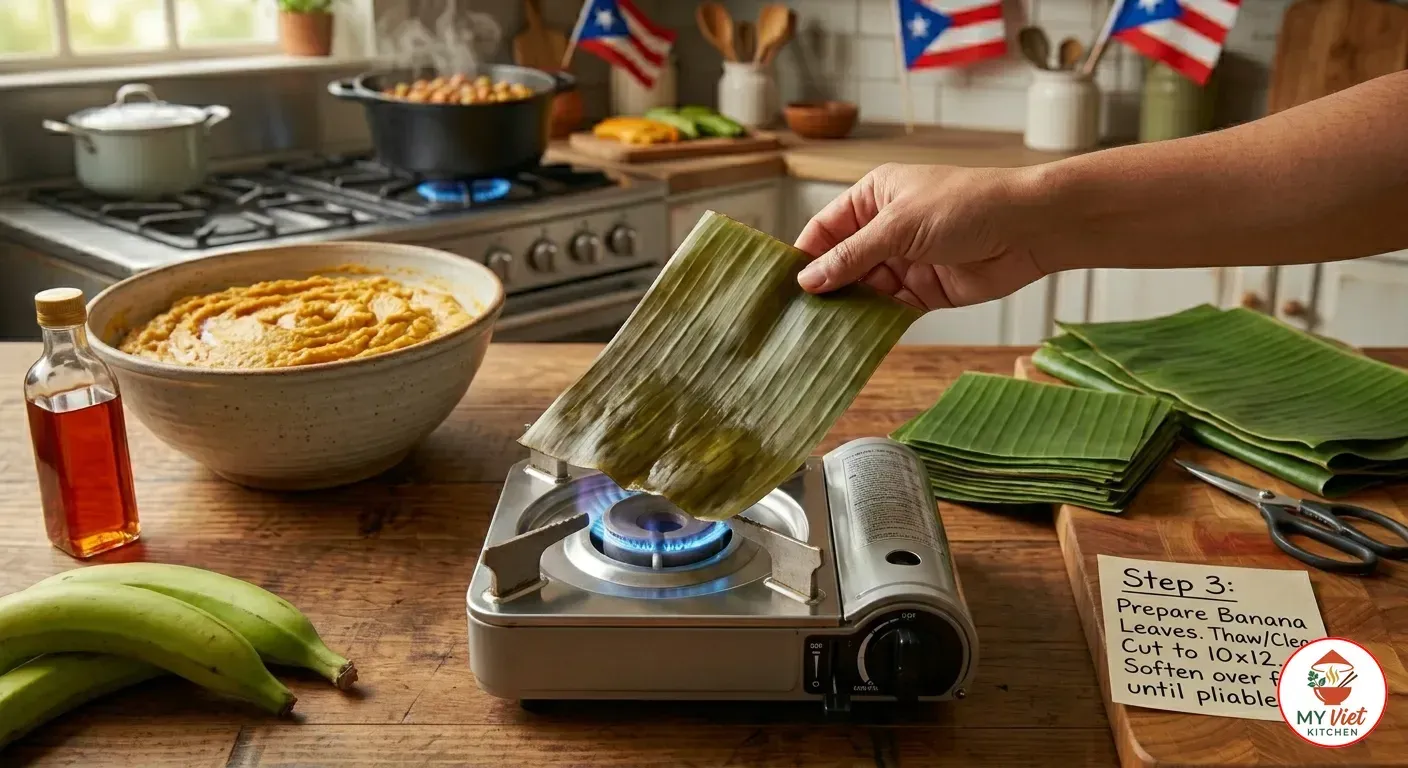 Step 3- Prepare the Banana Leaves