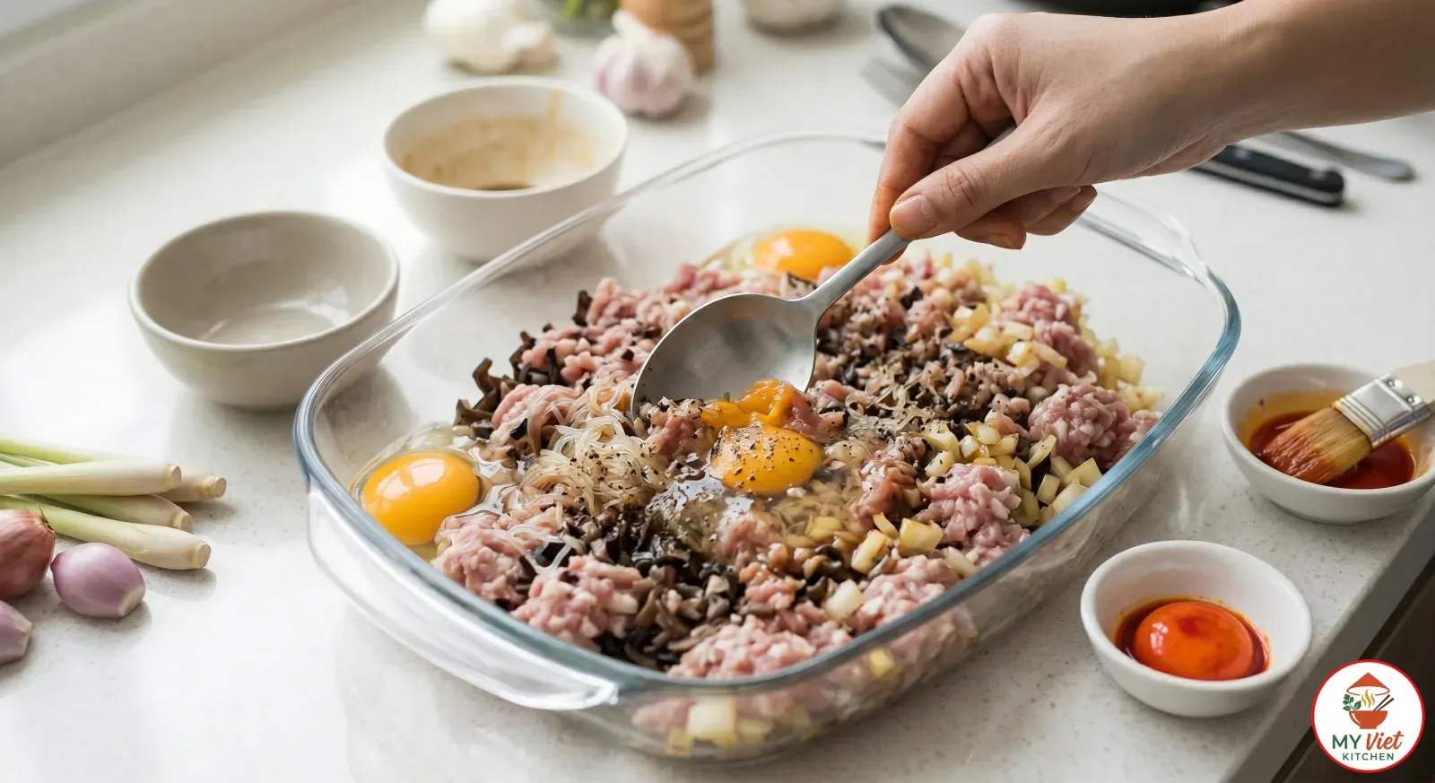 Step 3- Prepare the Steamed Egg Meatloaf