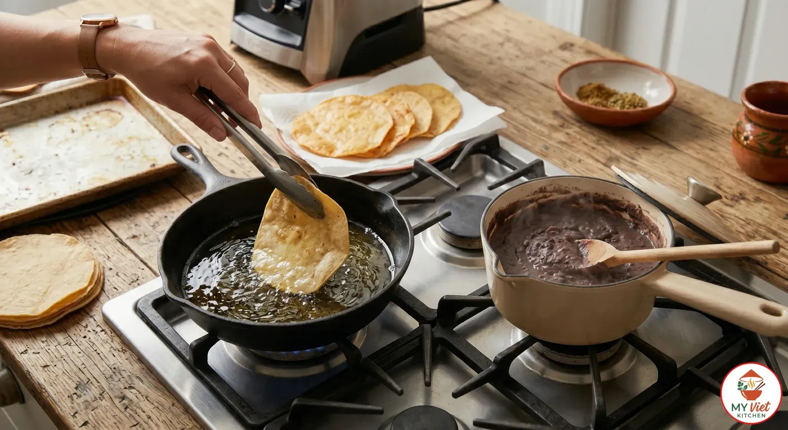 Step 3- Prepare the Tortillas and Beans