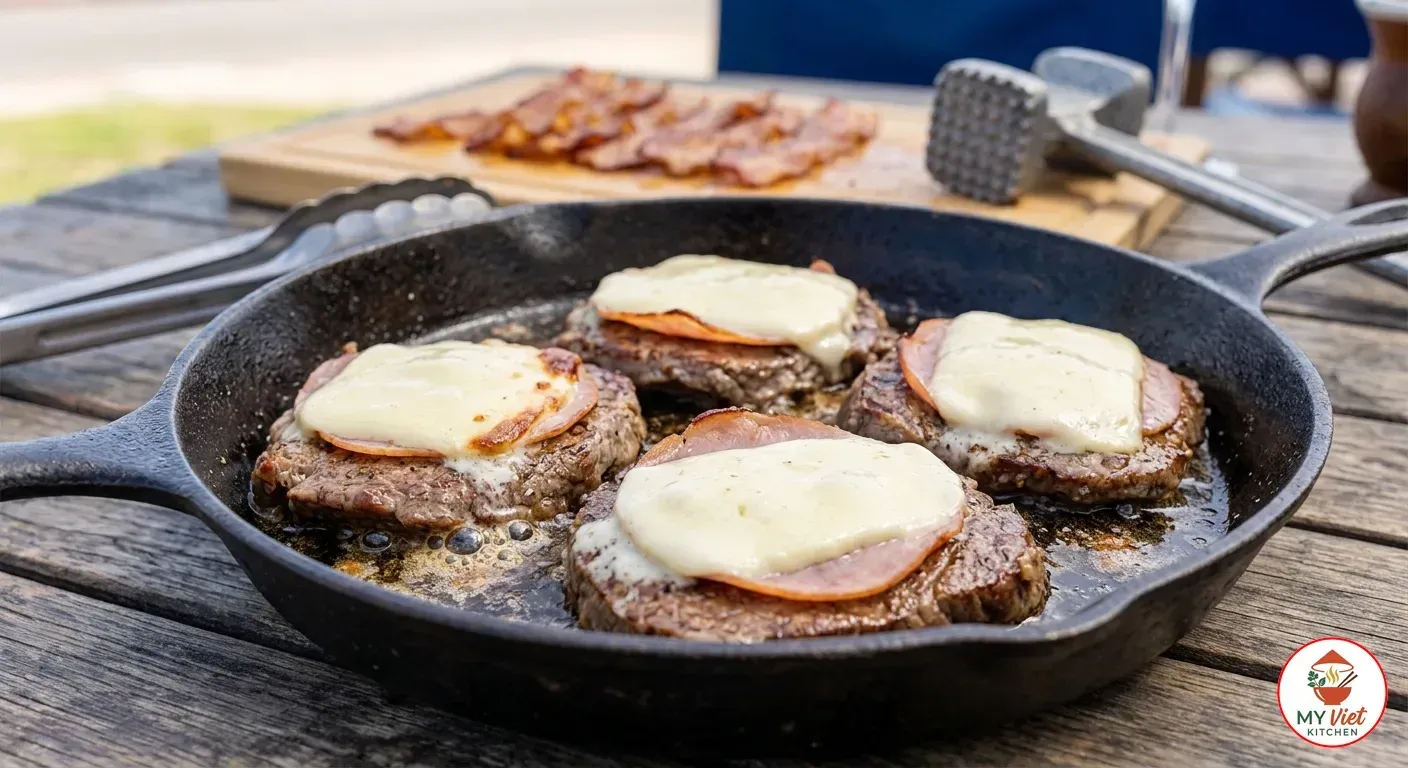 Step 3- Sear the Steaks and Melt the Cheese