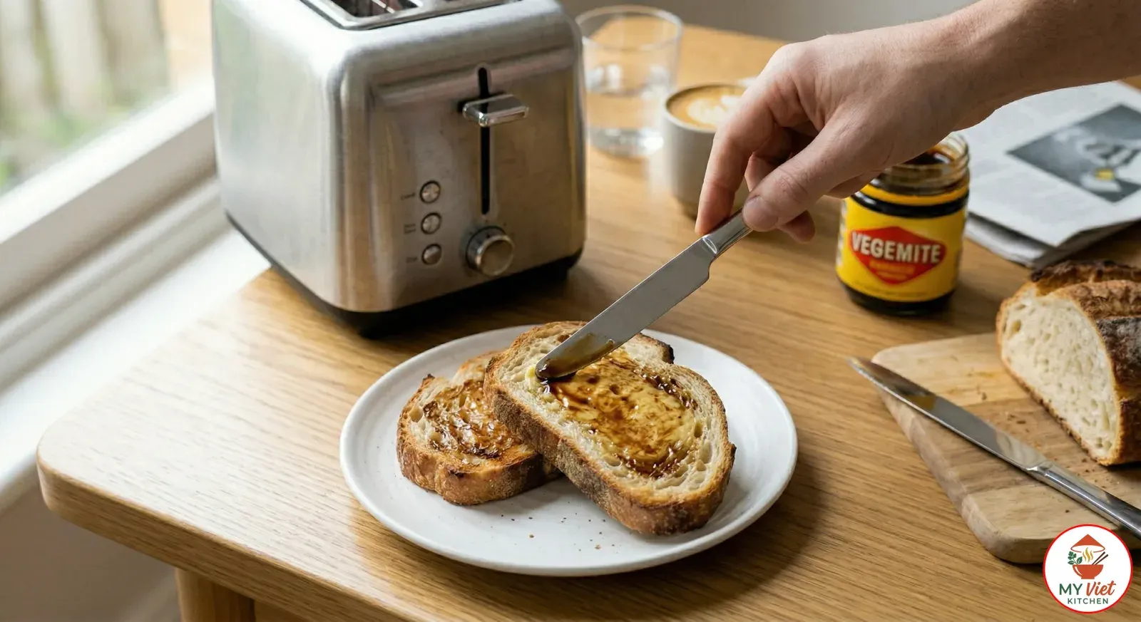 Step 3- Spread the Vegemite Thinly