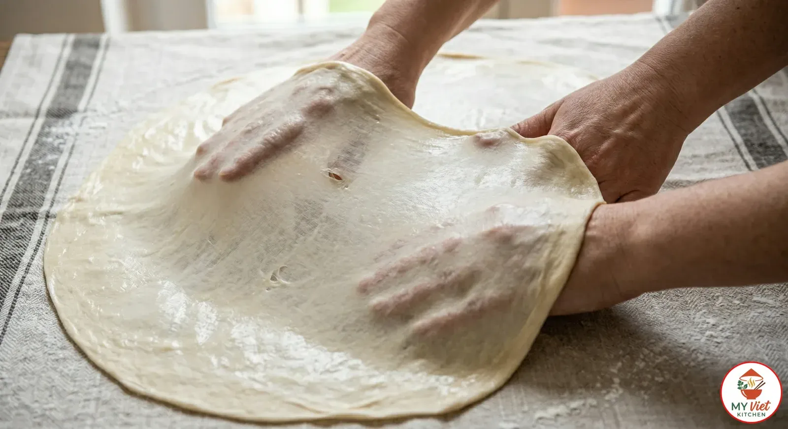 Step 3- Stretch the Dough Paper-Thin