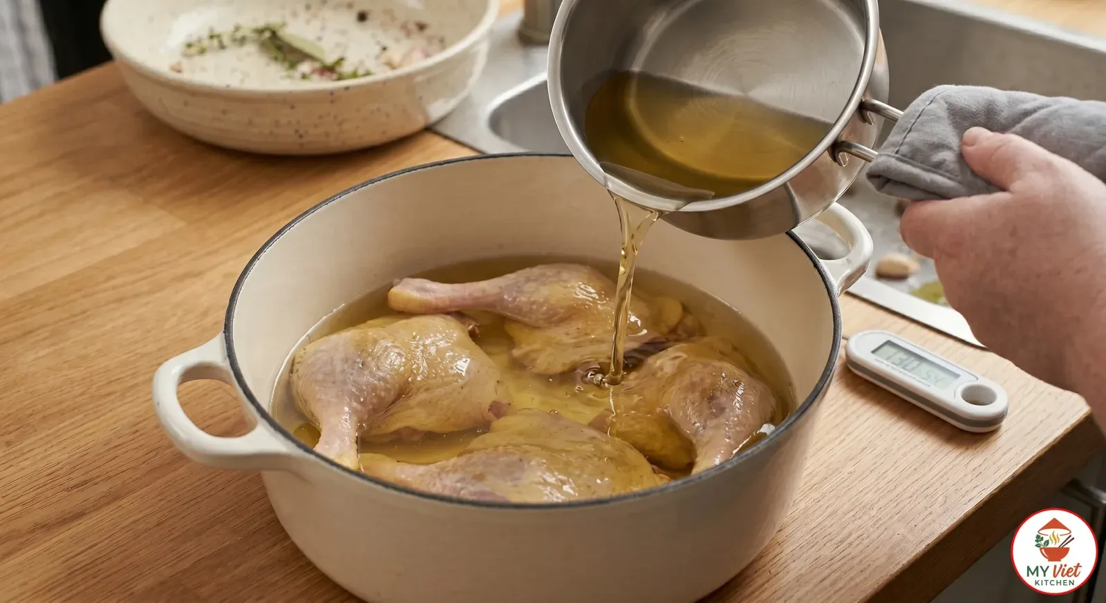 Step 3- Submerge in Duck Fat