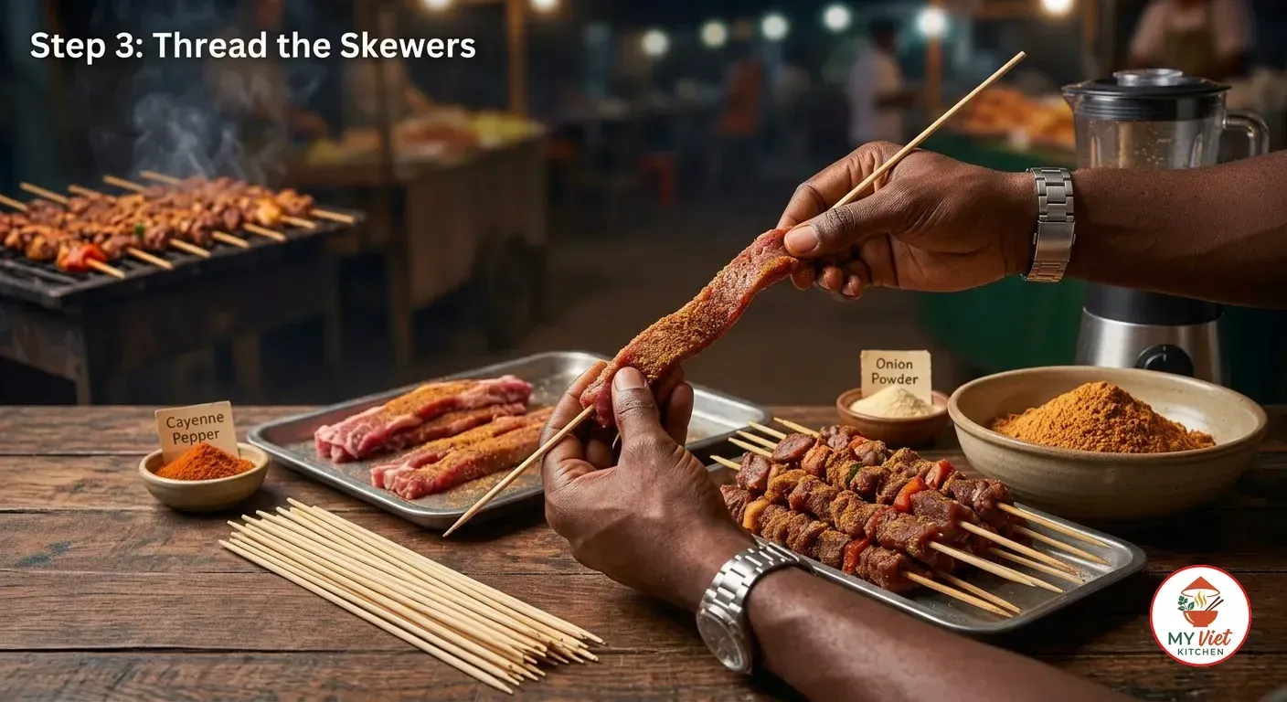 Step 3- Thread the Skewers