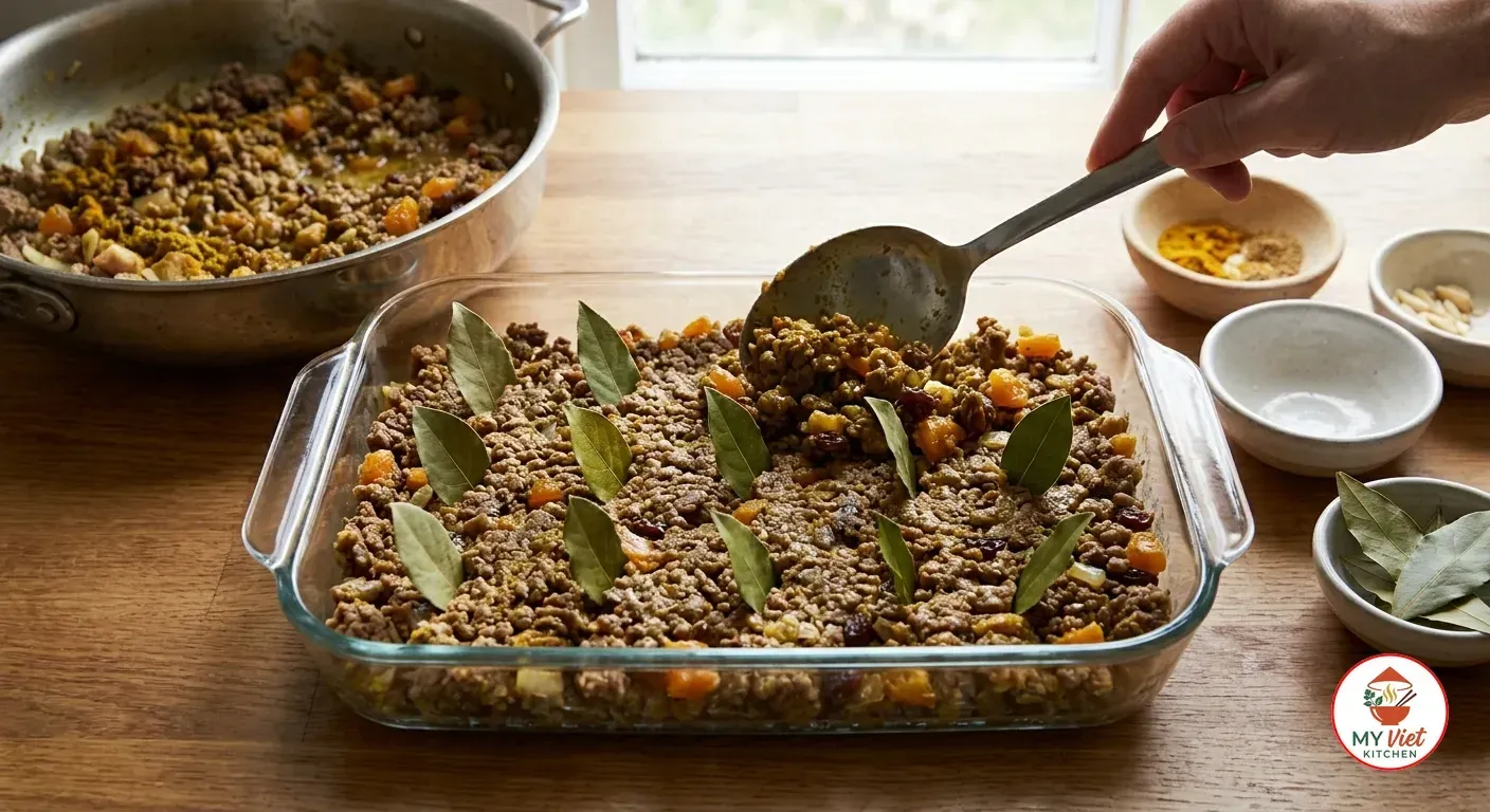 Step 3- Transfer to Baking Dish and Add Bay Leaves