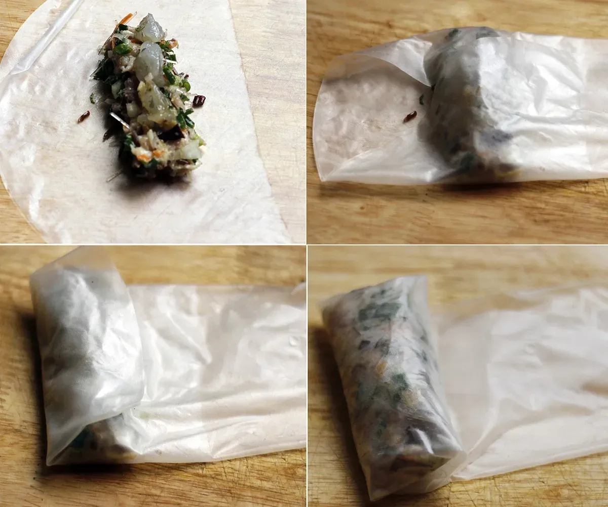Step 3. Wrap the Spring Rolls