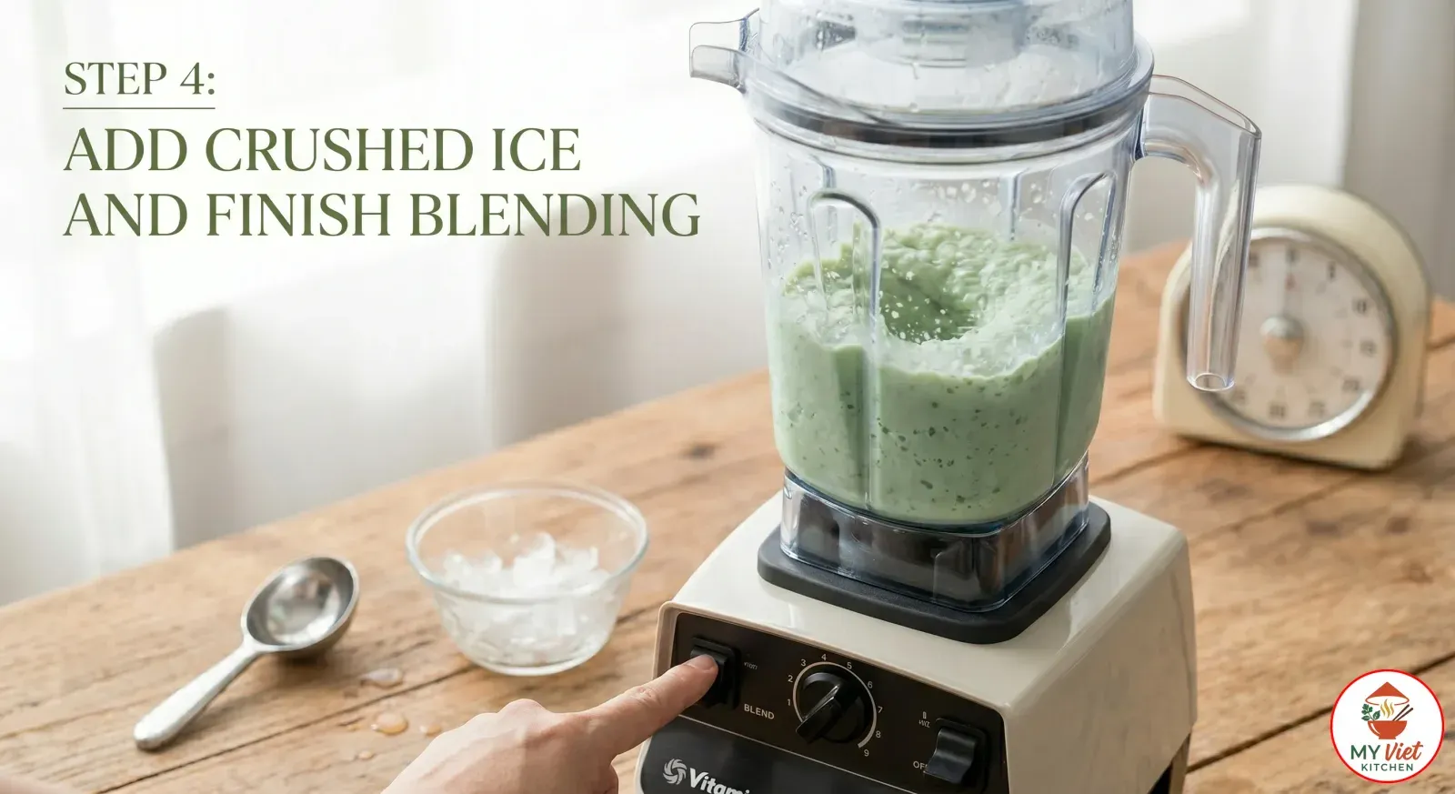 Step 4- Add Crushed Ice and Finish Blending