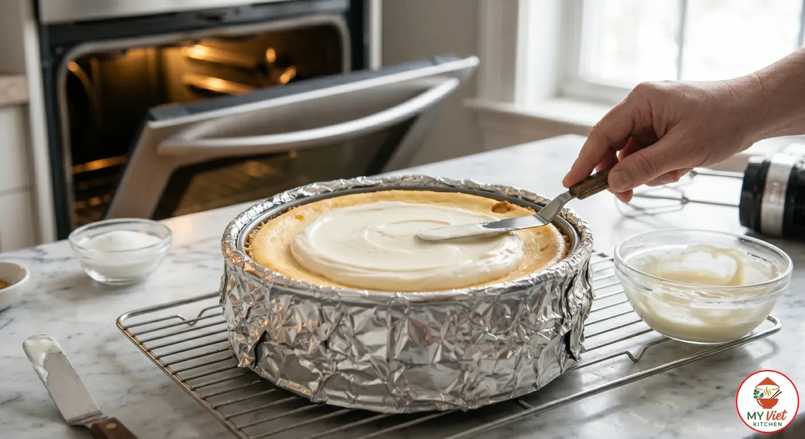Step 4- Add the Sour Cream Topping and Cool
