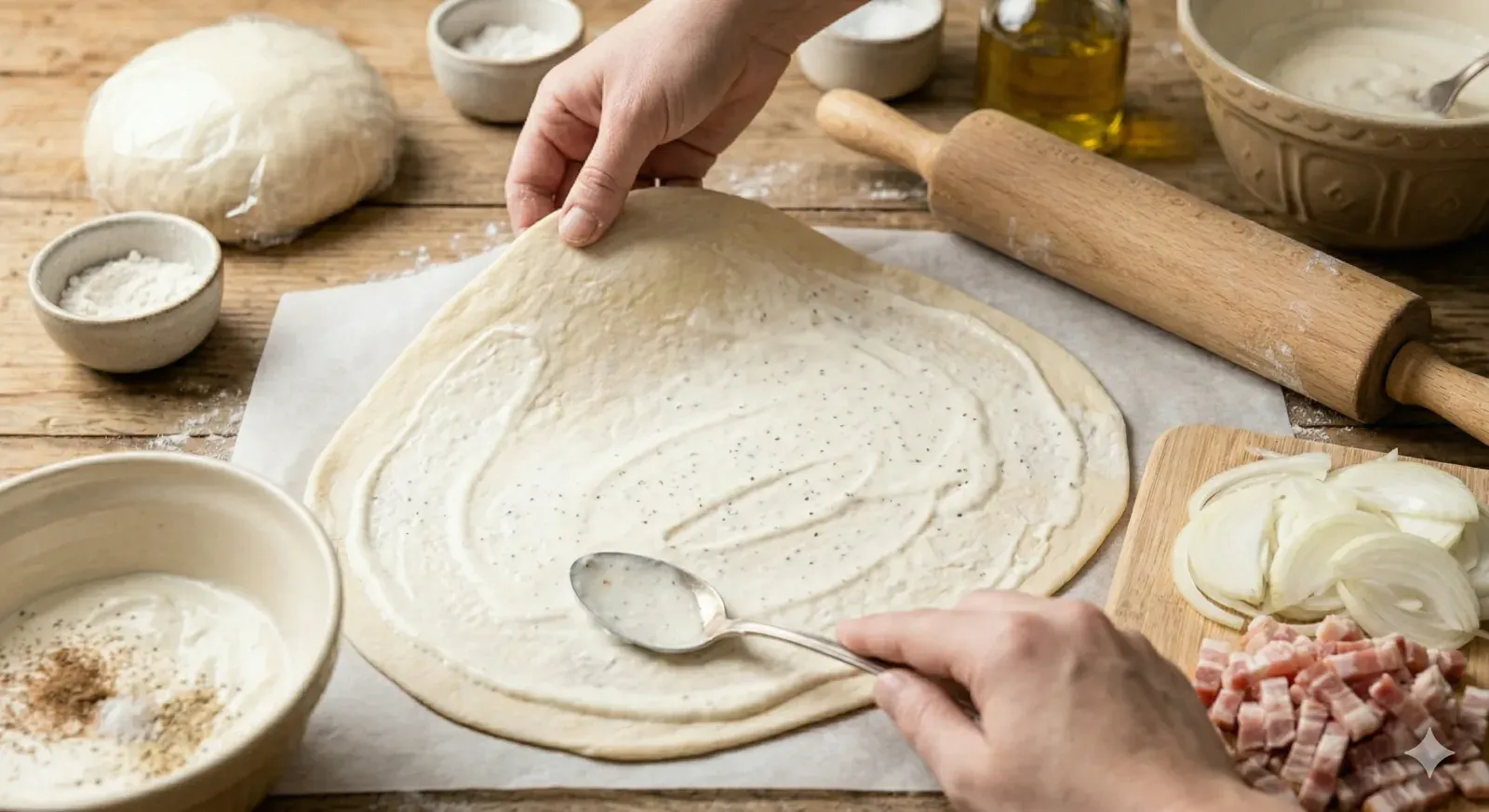 Step 4- Assemble the Flammkuchen