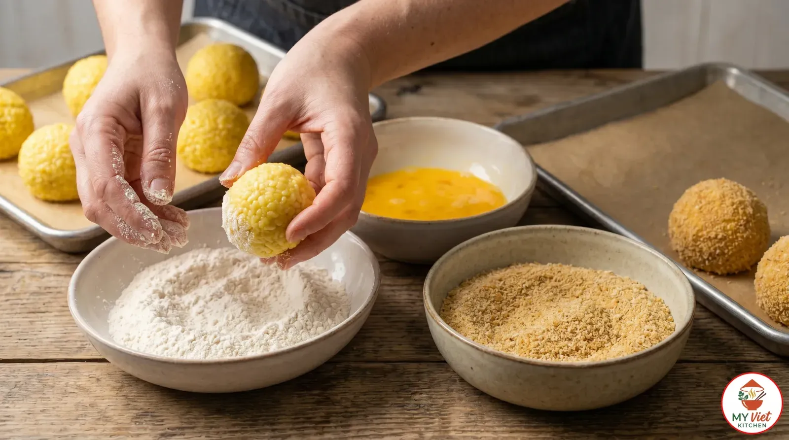 Step 4- Bread the Arancini