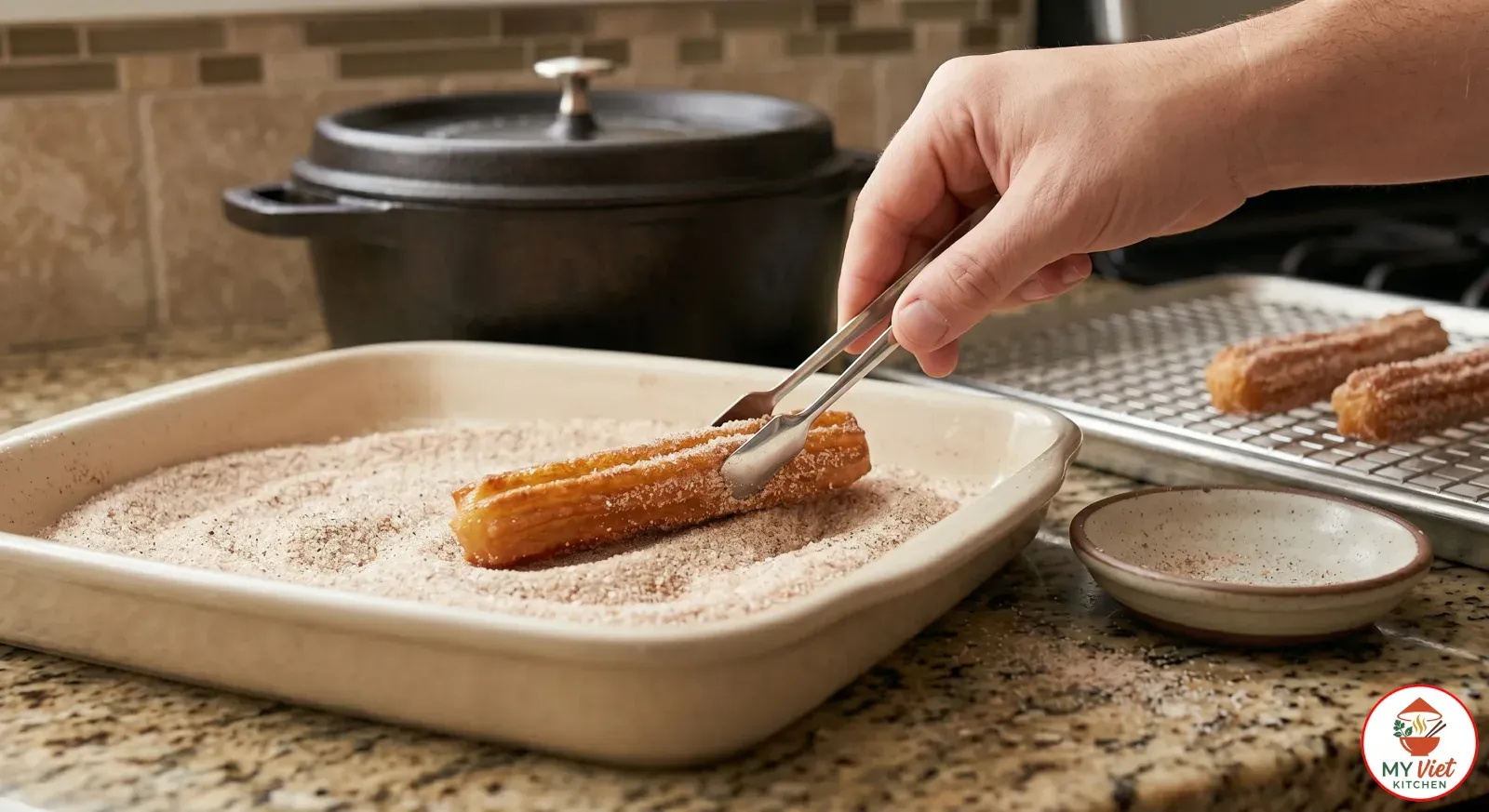 Step 4- Coat in Cinnamon Sugar