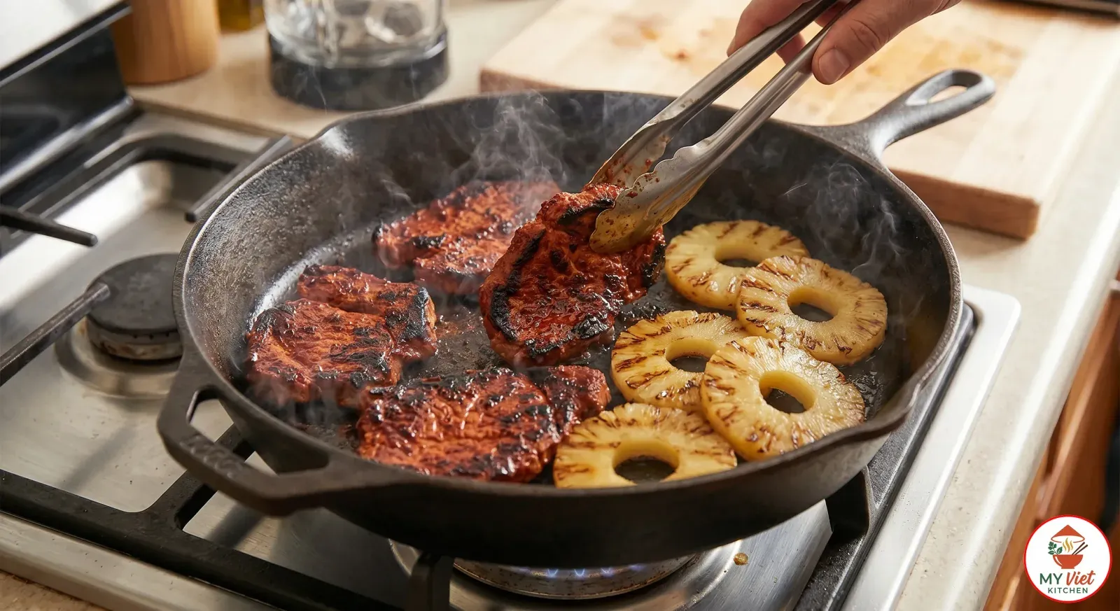 Step 4- Cook the Pork and Pineapple