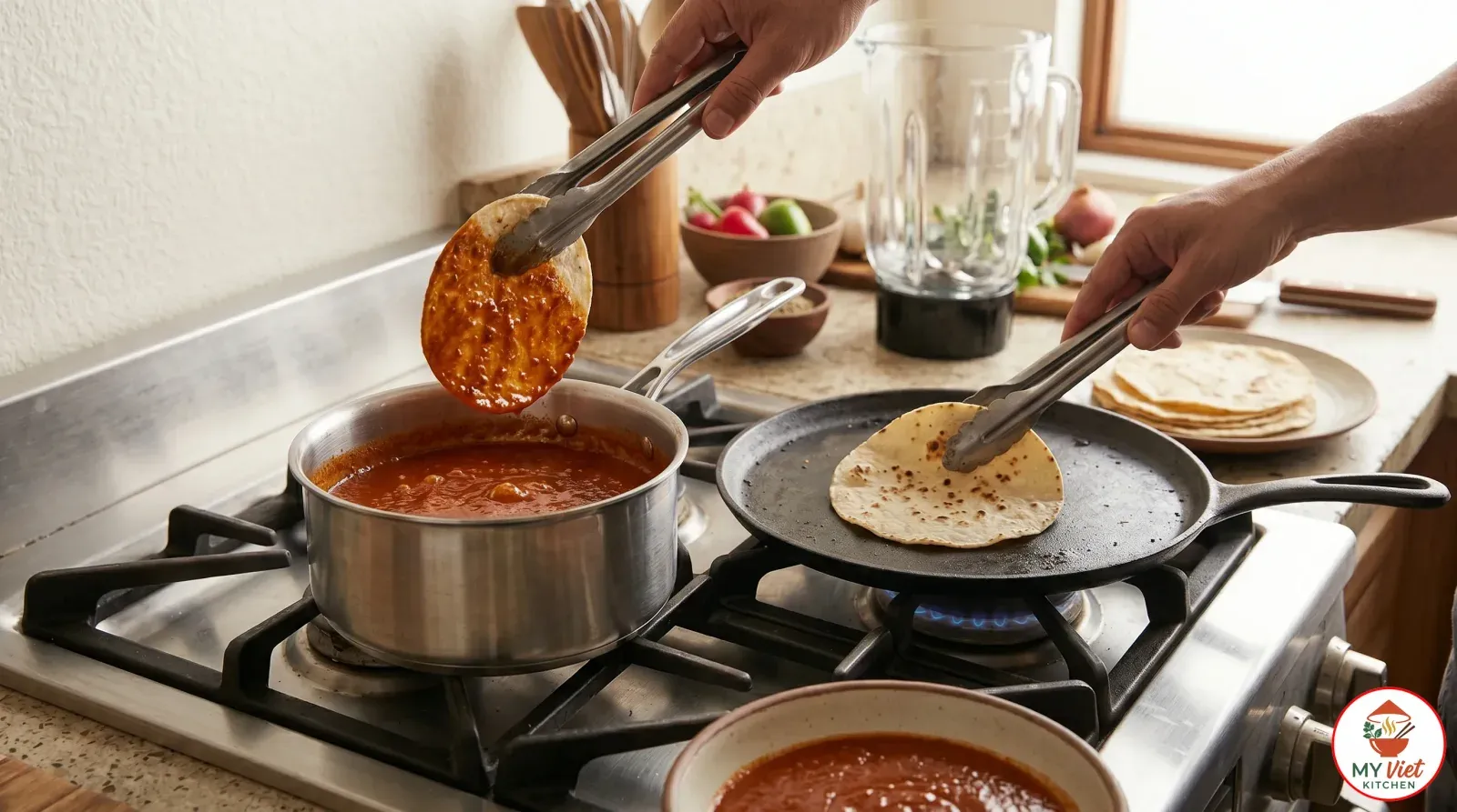 Step 4- Cook the Sauce and Prepare the Tortillas