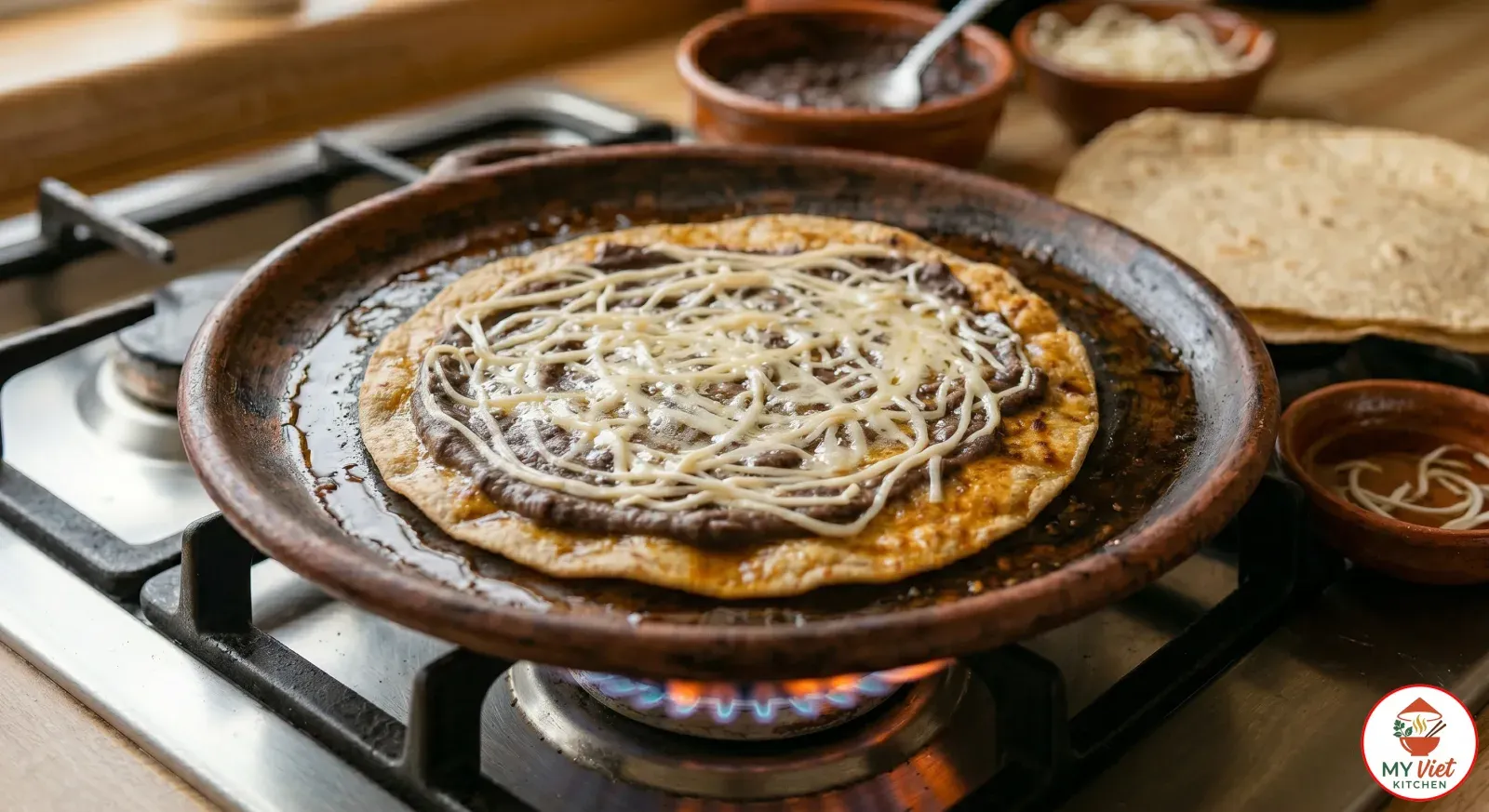 Step 4- Cook the Tlayuda on the Comal