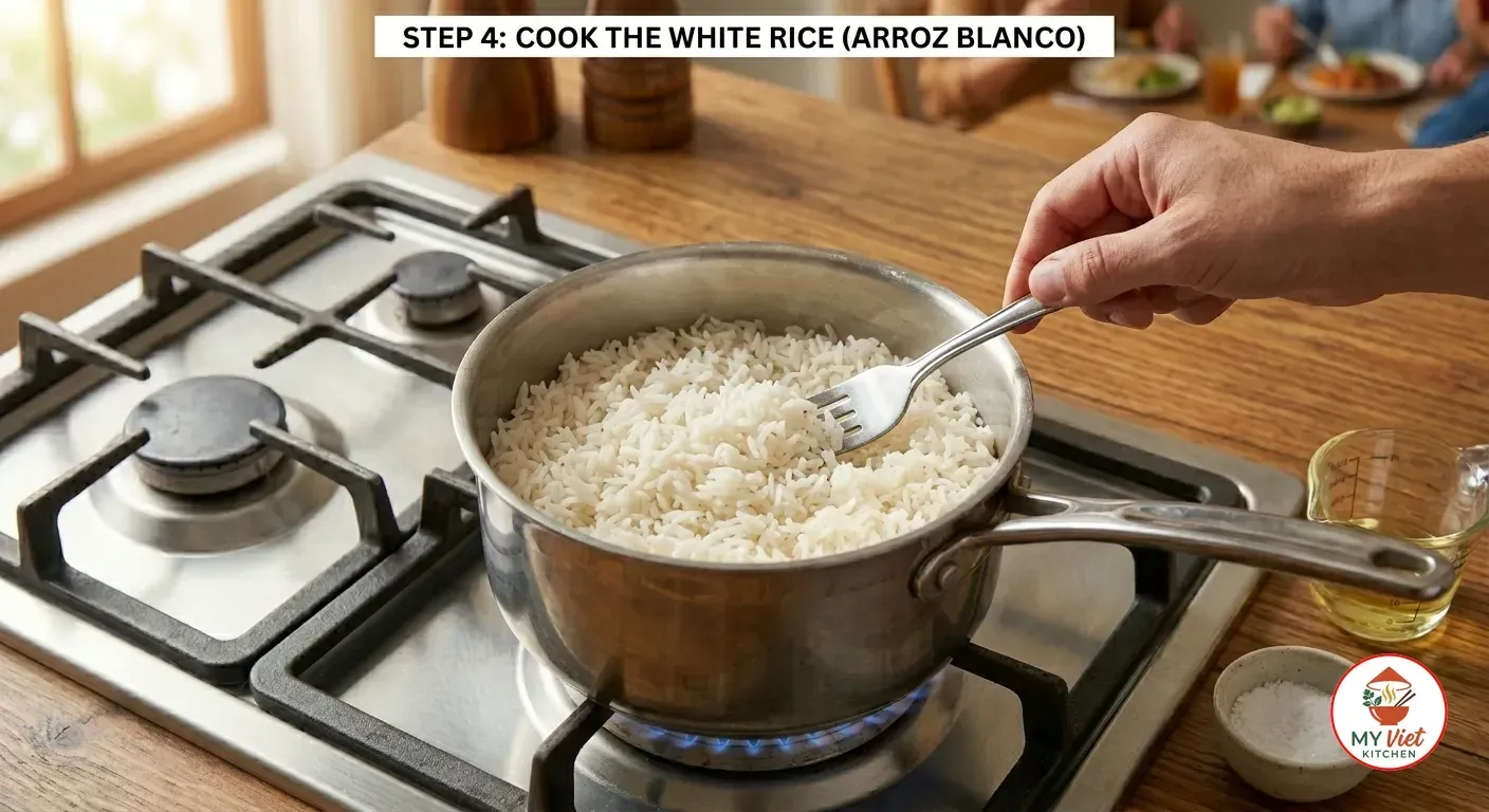 Step 4- Cook the White Rice