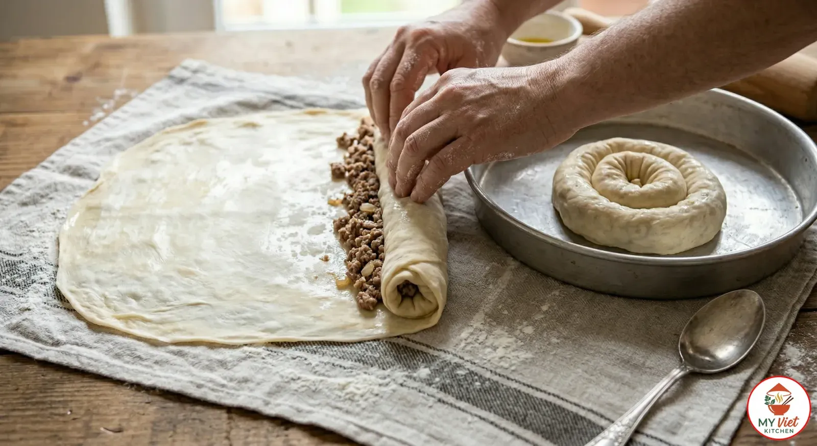 Step 4- Fill, Roll, and Coil