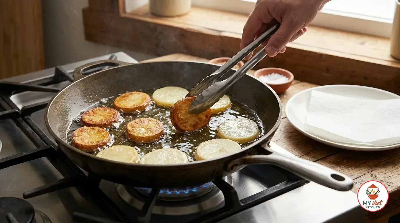 Step 4- Fry the Potatoes