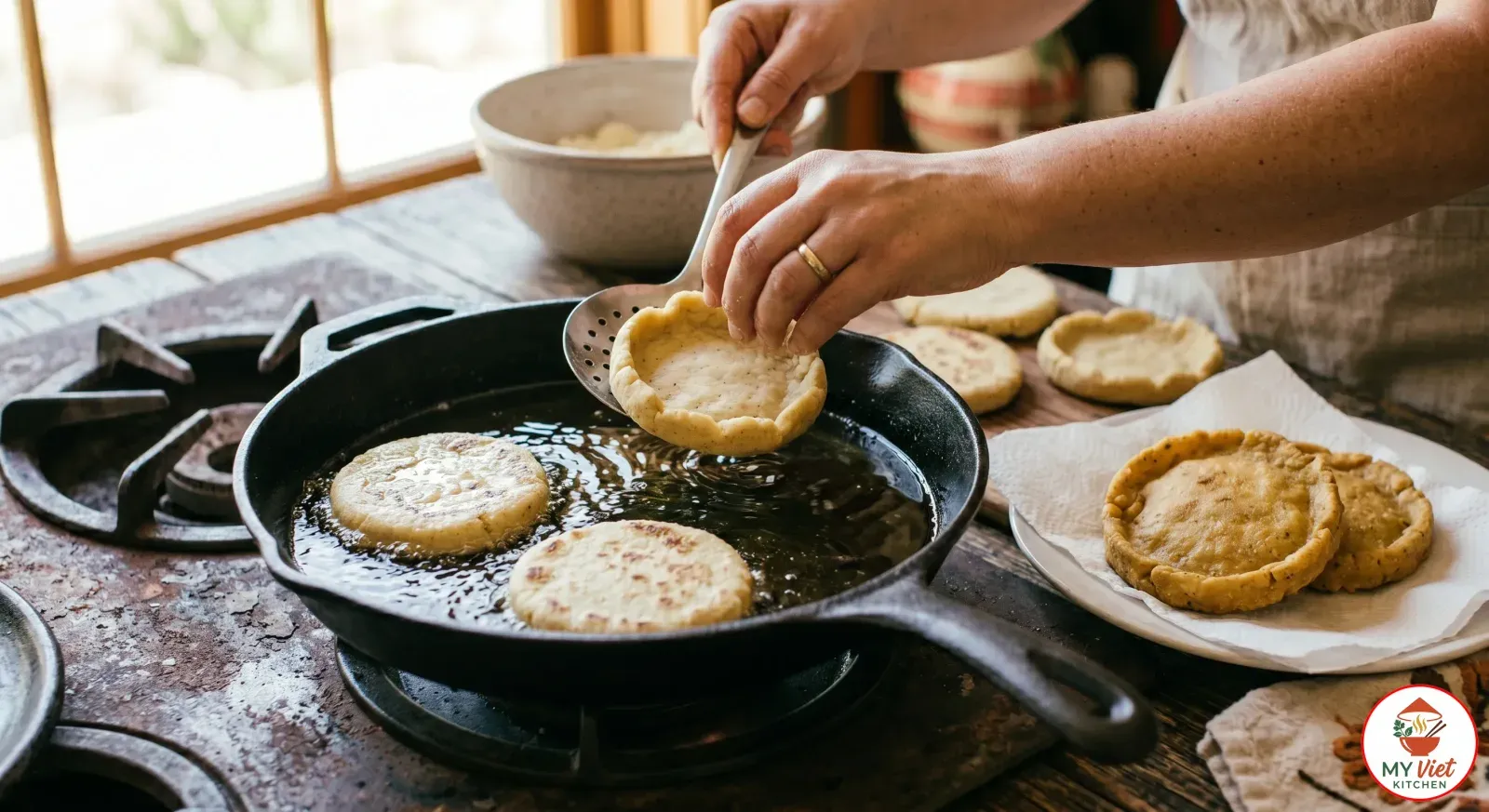 Step 4- Fry the Sopes