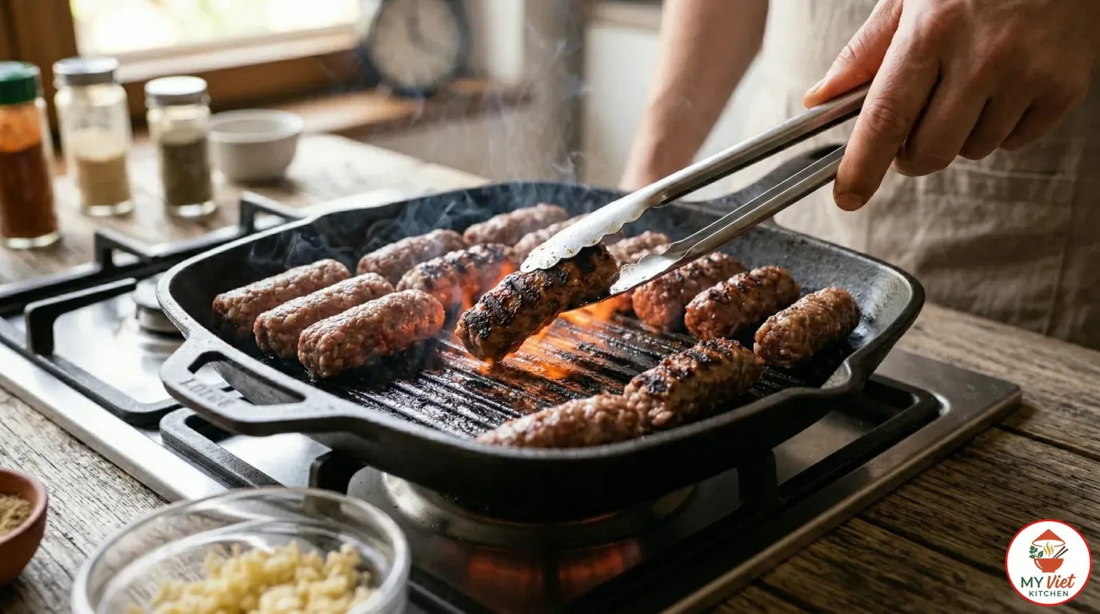 Step 4- Grill the Cevapcici