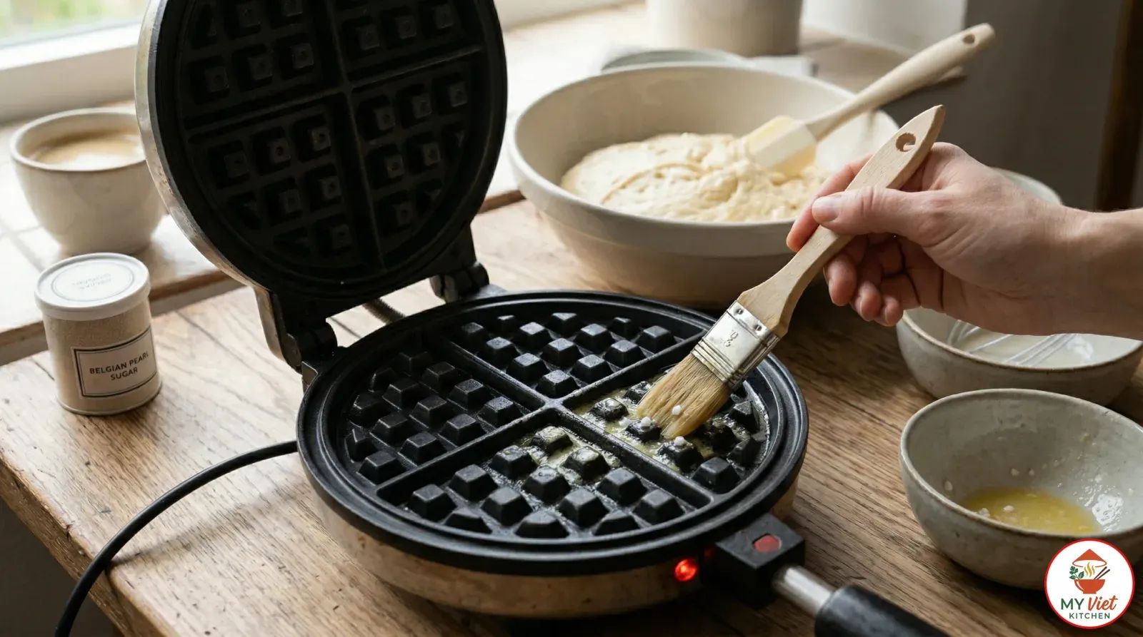 Step 4- Preheat and Prepare the Waffle Iron