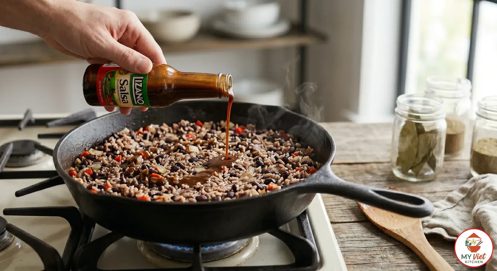 Step 4- Season with Salsa Lizano