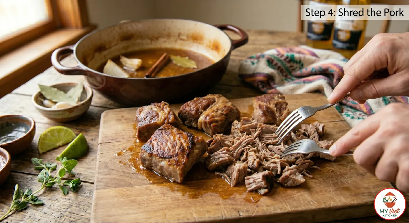 Step 4- Shred the Pork