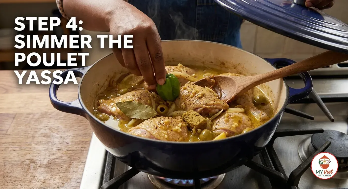 Step 4- Simmer the Poulet Yassa