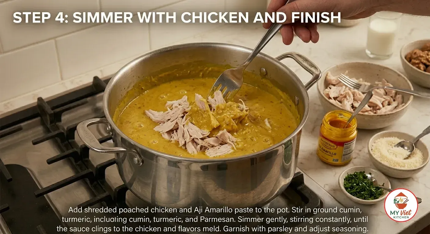 Step 4- Simmer with Chicken and Finish