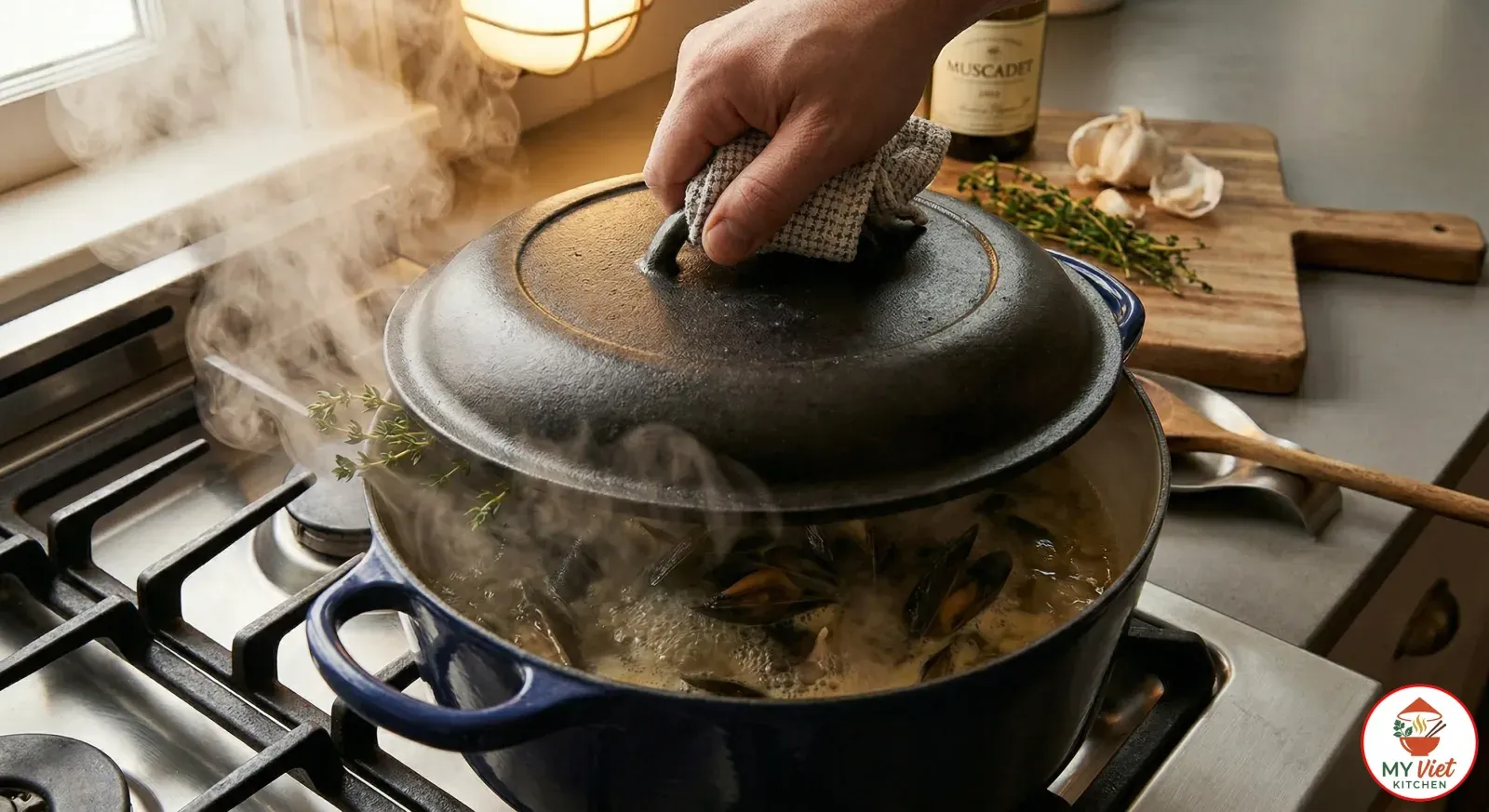 Step 4- Steam the Mussels
