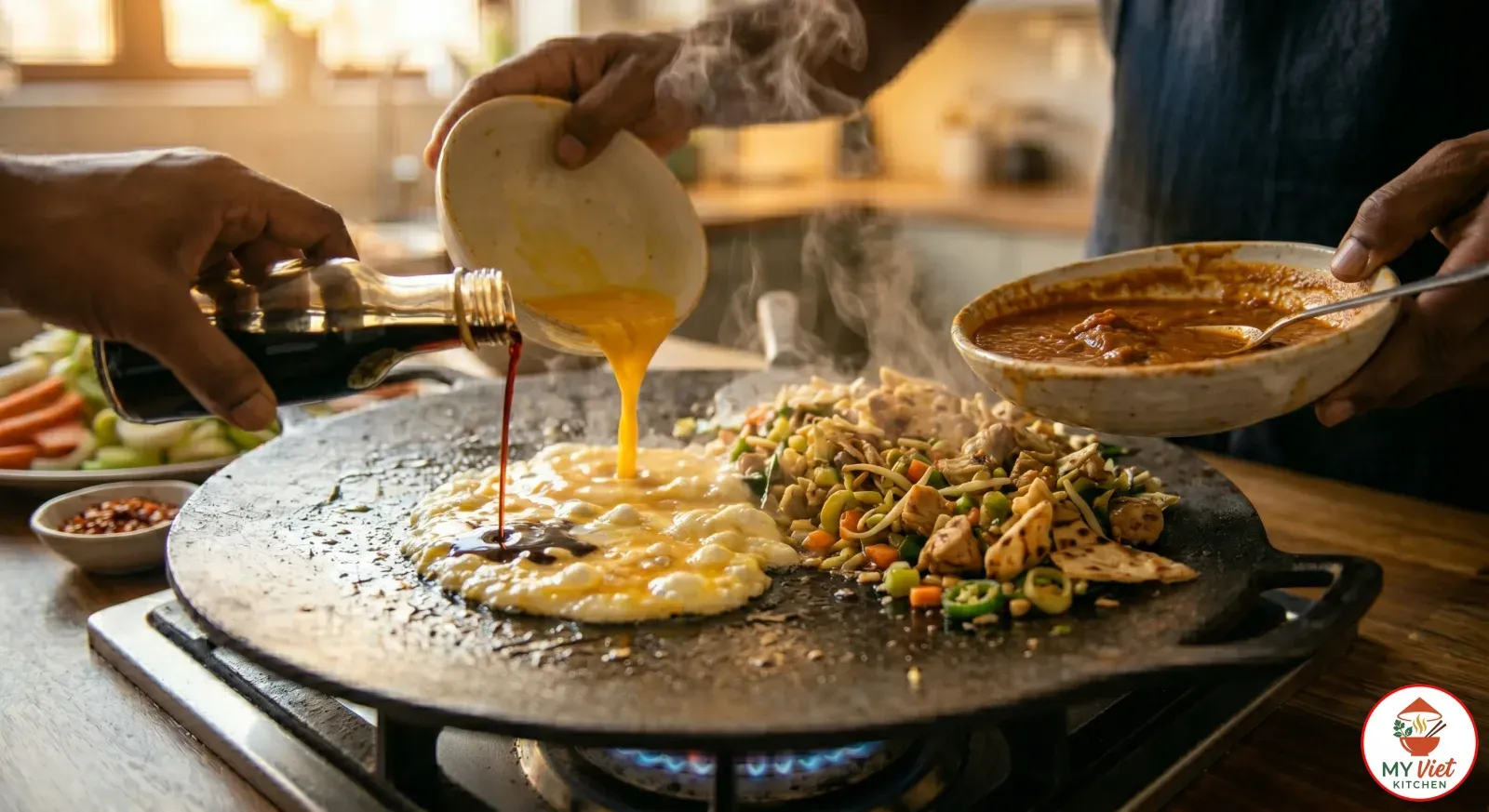 Step 5- Add Eggs and Sauce