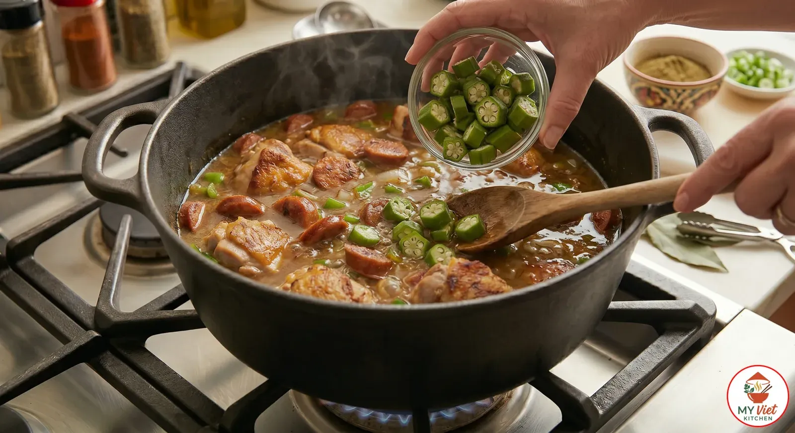 Step 5- Add Okra and Finish