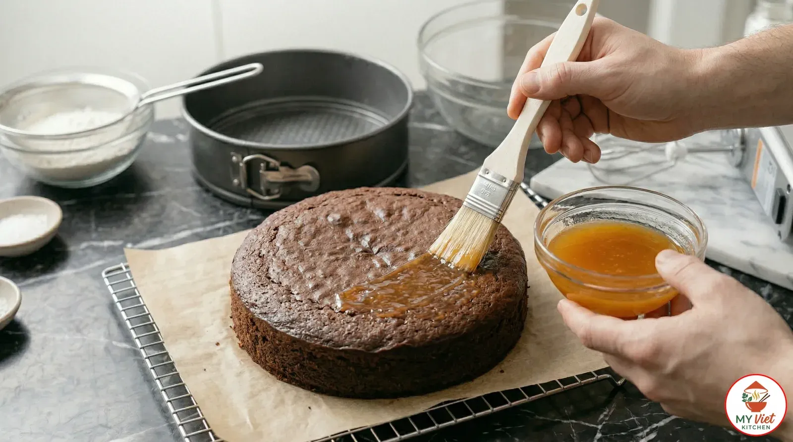 Step 5- Apply the Apricot Glaze