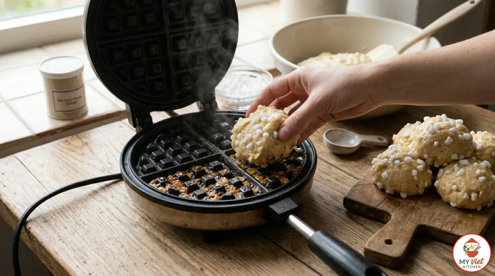 Step 5- Cook the Liege Waffles