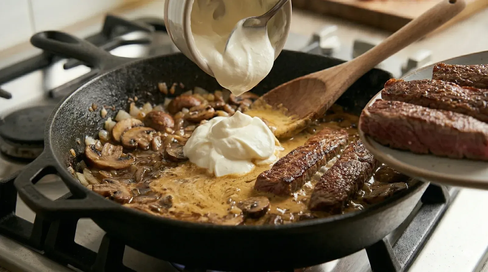 Step 5: Finish with Sour Cream and Beef