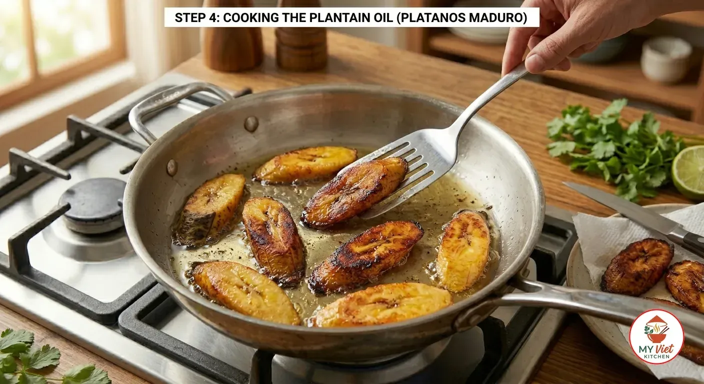 Step 5- Fry the Plantains