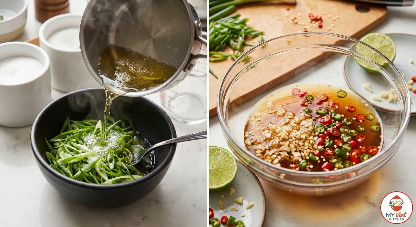 Step 5- Make the Scallion Oil and Fish Sauce