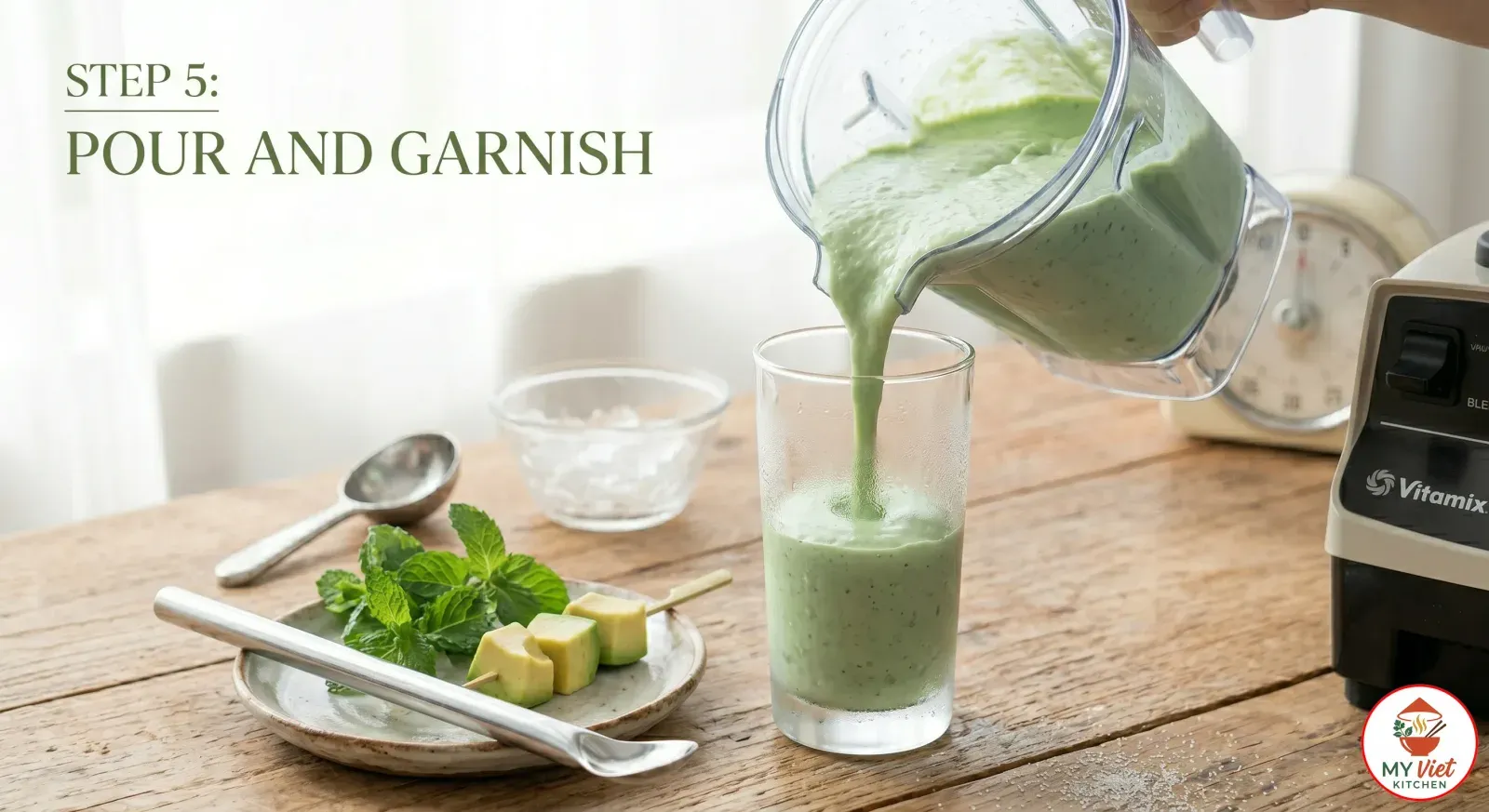 Step 5- Pour and Garnish