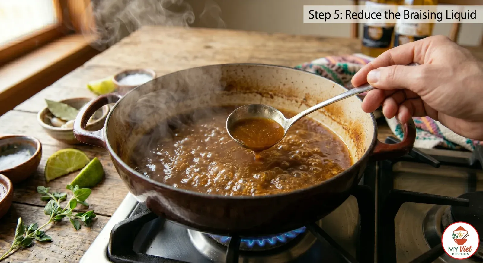 Step 5- Reduce the Braising Liquid