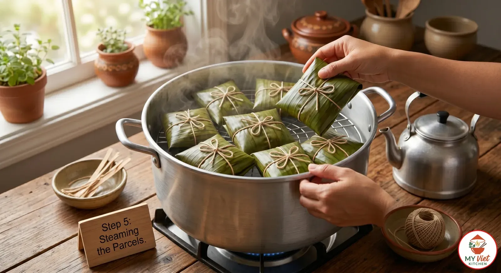 Step 5- Steam the Nacatamales