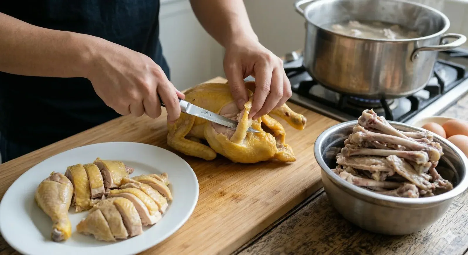 Step 6: Carve and Debone the Chicken