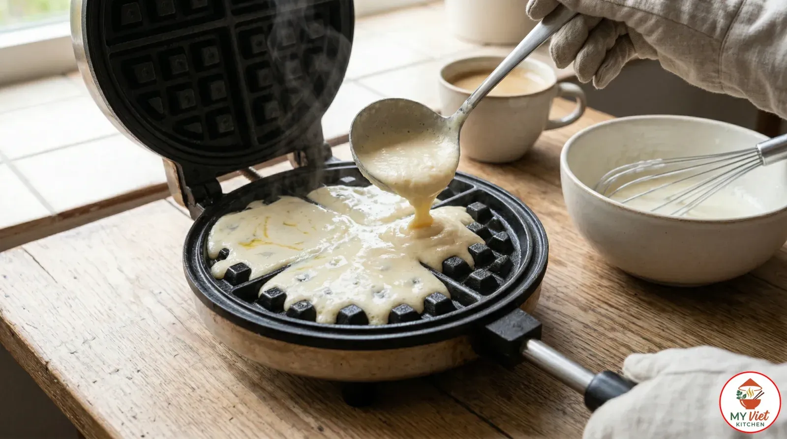 Step 6- Cook the Brussels Waffles