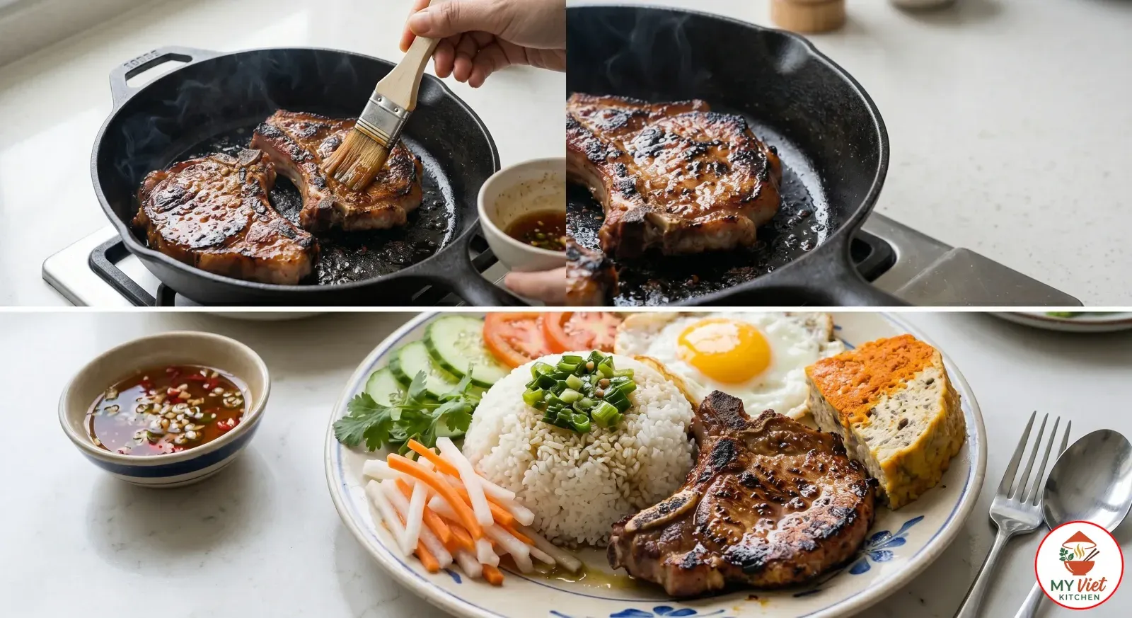 Step 6- Grill the Pork and Plate the Dish