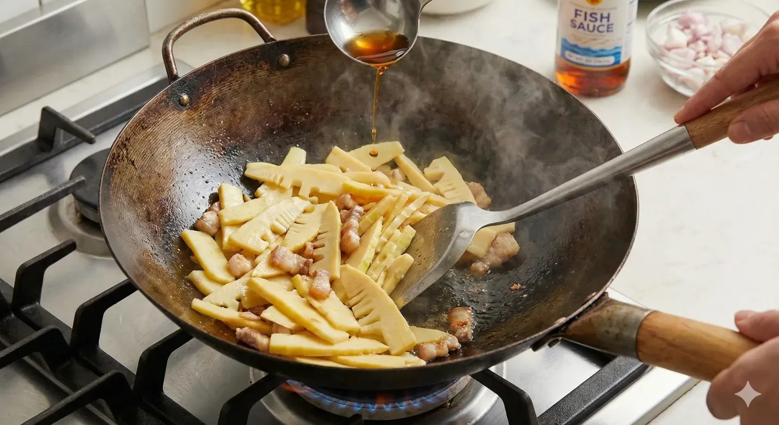 Step 6. Stir-Frying the Bamboo Shoots