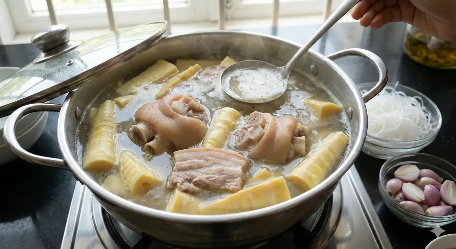Step 8. Cooking the Bamboo Shoot Soup