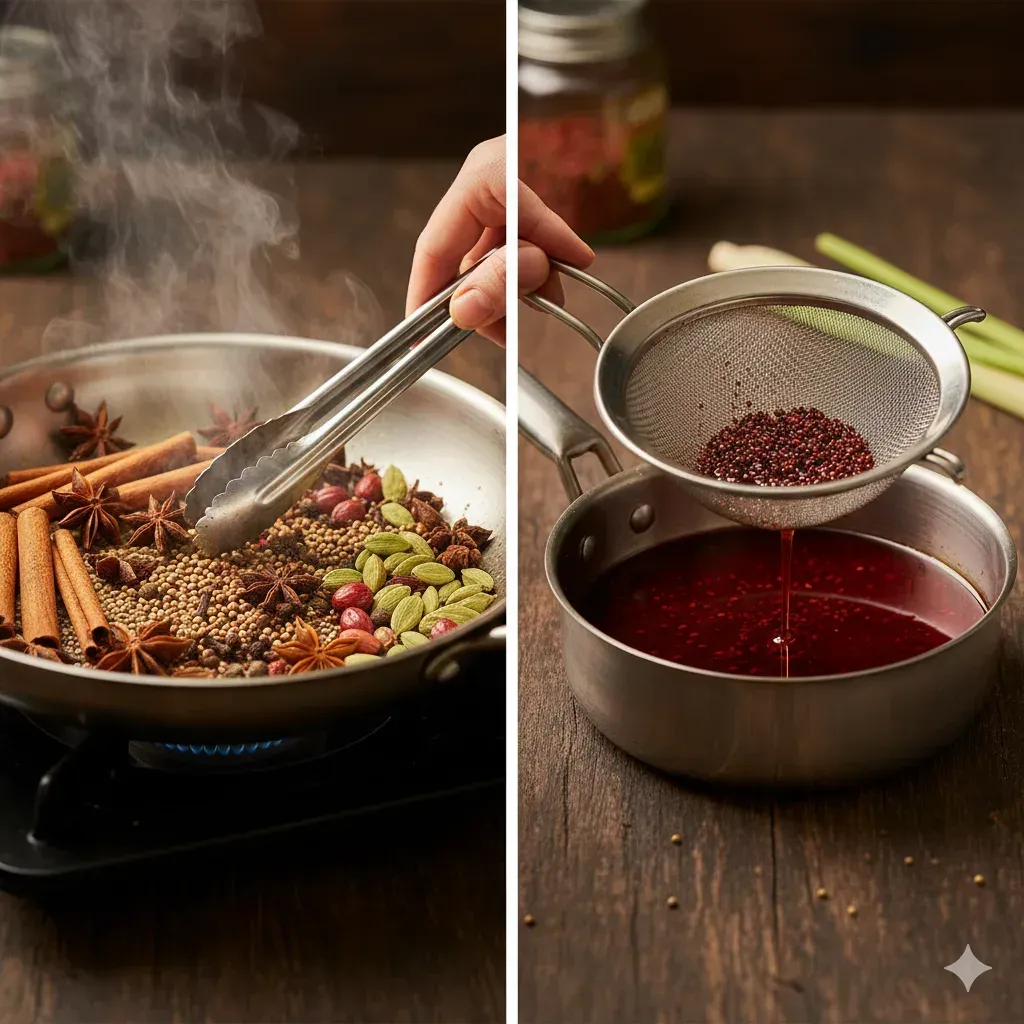 Step 3: Toast the Spice Blend and Make Annatto Oil